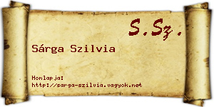 Sárga Szilvia névjegykártya